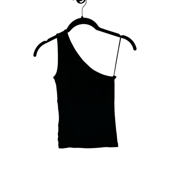 NWOT Madewell Women Brightside Rib One Shoulder Tank Top XXS Black Supima Cotton - Picture 5 of 7